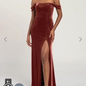 Jenny Yoo Issa Velvet Dress English Rose